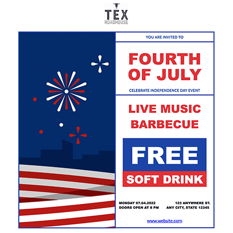 4th of July Simple Event Invite
